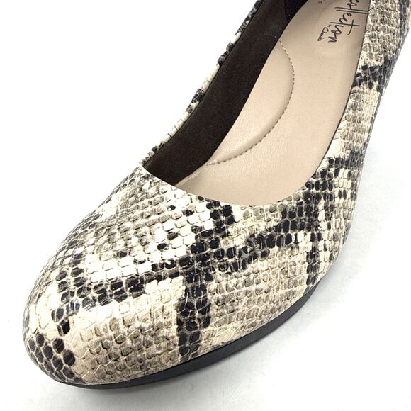 Clarks Adriel Viola Pumps Womens Sz 7.5 Leather Snakeskin High Heel Stiletto NEW - Picture 8 of 15